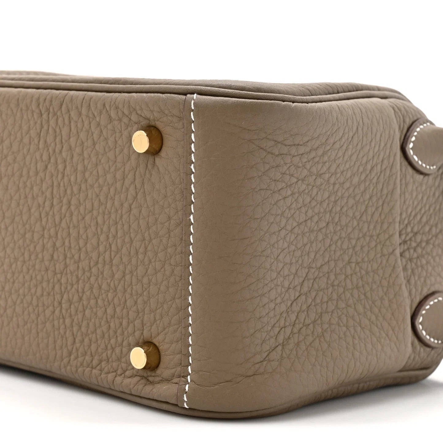 Hermès Etoupe Clemence Mini Bag Lindy 20 Gold Hardware Length 13 cm - Width 19 cm Mirror Woman H278 Khaki - 5