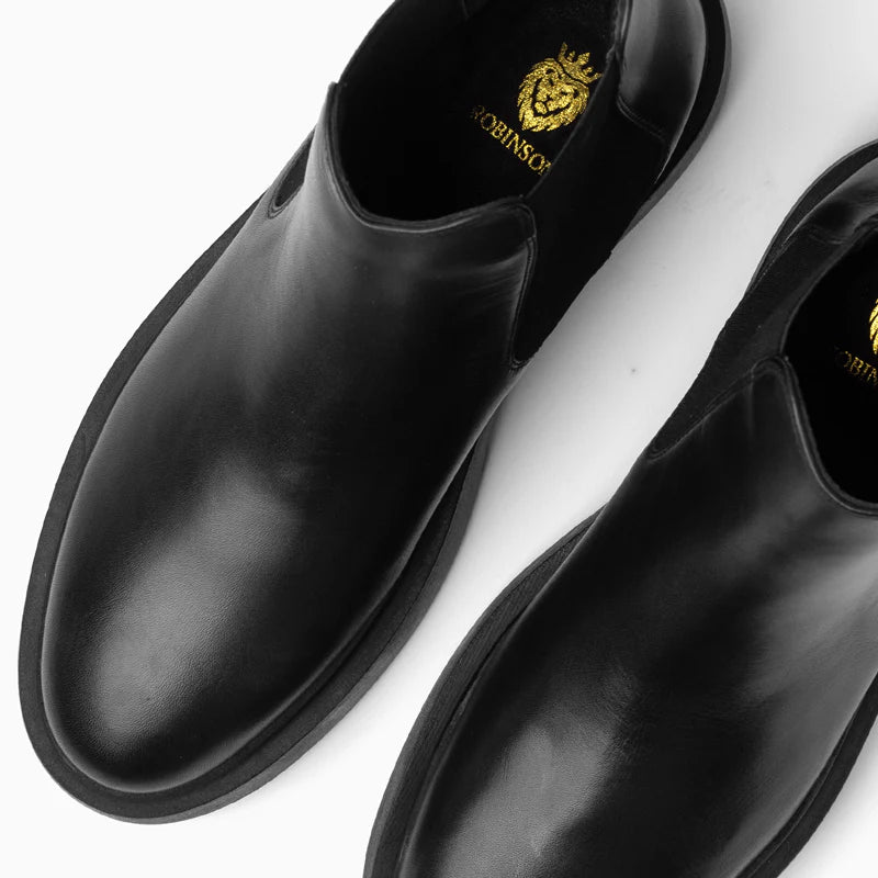 Leather Chelsea with Chunky Sole AF109\1007 Black