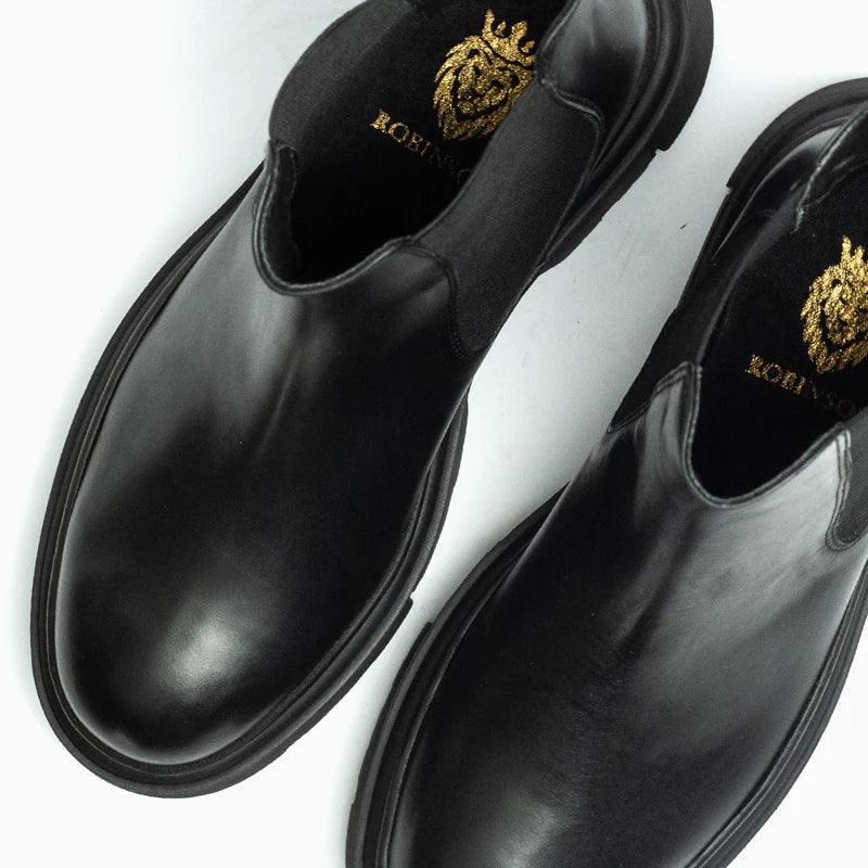 LEATHER lACE-UP BOOT WITH CHUNKY SOLE 1090 Black - 3