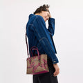 Coach Mollie Tote Bag 25 With Bow Print Woman C139 Beige/Fushia - 3