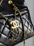 Chanel Black Quilted Leather Drawstring Shopping Tote Bag Woman AS6111 Black - 4