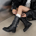 Half Boots High Quality with Buckle Detail belt Woman L101 Black - 5