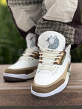 Nike Air Jordan 3 A Retro Zapatos Letras Sneakers Man 3386 Beige&Brown - 5