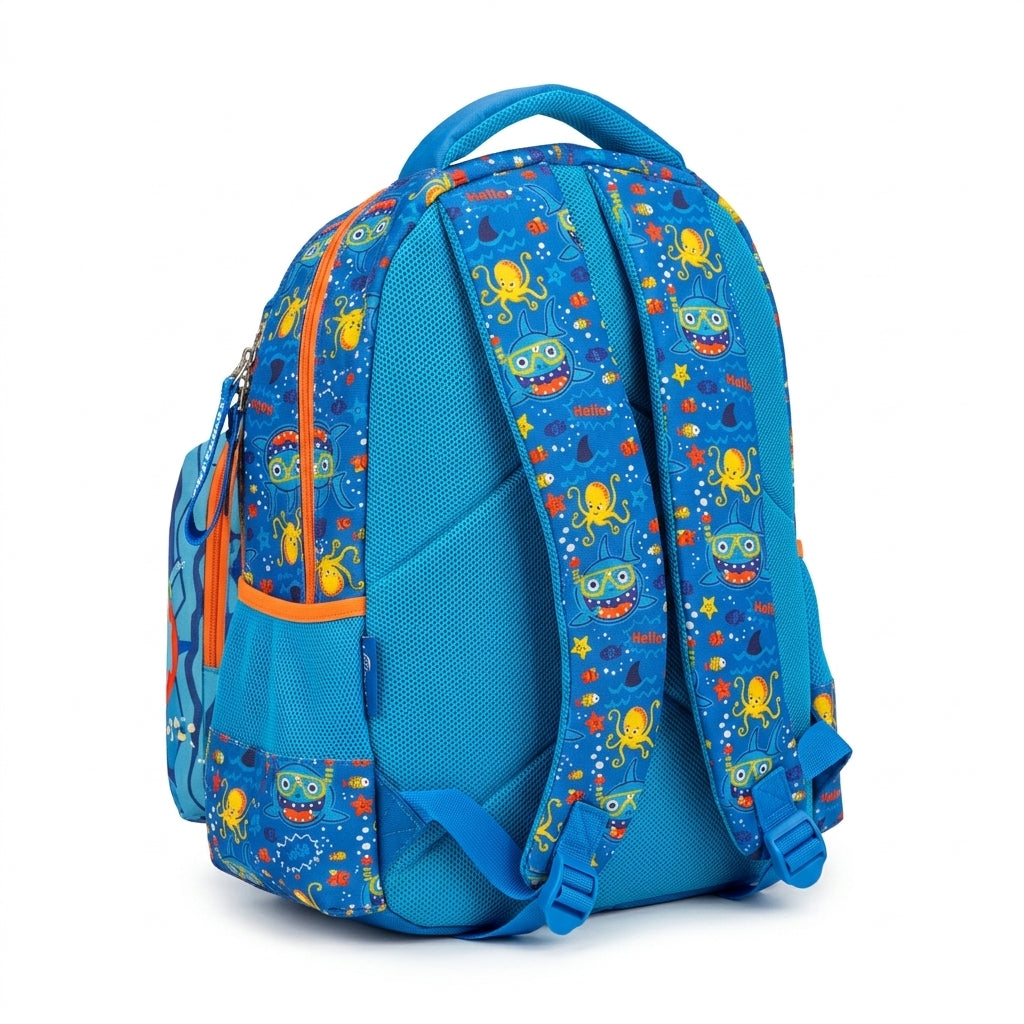 Jasminestar 3PCS Backpacks Drawing Of A Shark School Backpacks For Students Kids 2969 Blue - 3