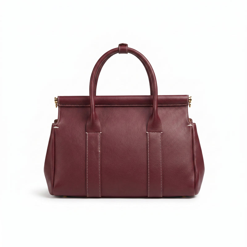 Loro Piana Loom Luxury Women's Bag Leather Goods Loom – Length 21 cm, Width 32 cm L32 Burgundy - 3