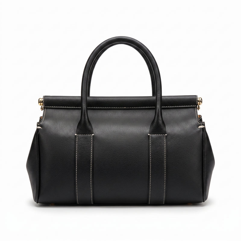 Loro Piana Loom Luxury Women's Bag Leather Goods Loom – Length 21 cm, Width 32 cm L32 Black - 3