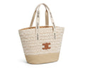 Celine Raffia Tote Bag With Calfskin Leather Trim Woman CEL 213 Beige - 2