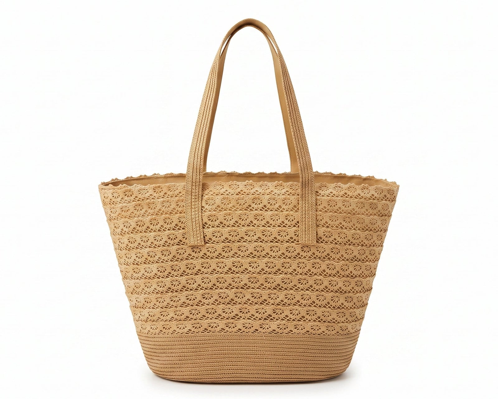 Celine Raffia Tote Bag With Calfskin Leather Trim Woman CEL 213 Brown - 3