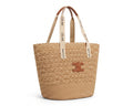 Celine Raffia Tote Bag With Calfskin Leather Trim Woman CEL 213 Brown - 2