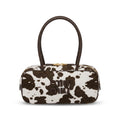 Miu Miu Beau Tartan Small Wool-Blend Top Handle Bag Length 10 cm - Width 27 cm Mirror Woman 2581 Coffee - 1