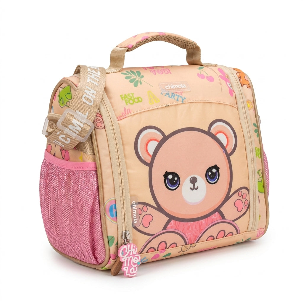 Chimola Gatito With A Bear Design Bag School Kids Size (18) 2978 Beige - 6