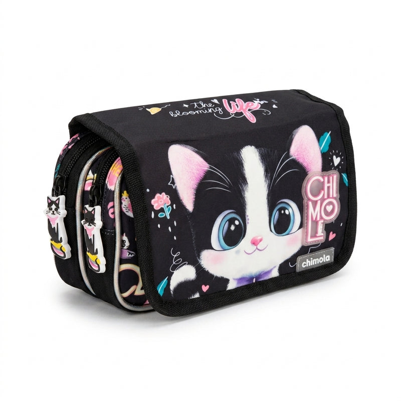 Chimola Gatito With a cat design Bag School Kids Size (18) 2978 Black - 5