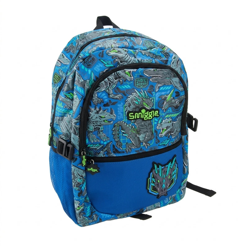 Smiggle Bags dinosaur Backpack with Lunch Bag School Kids 2980 Blue - 3