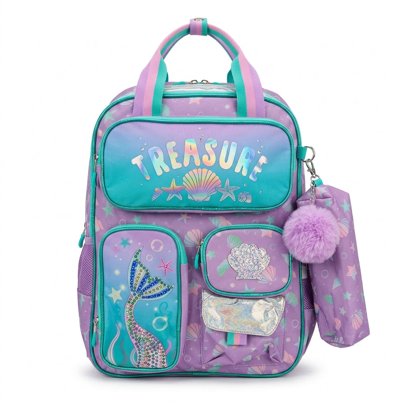 Jasminestar 3PCS Backpacks For Girls School Backpacks For Students Kids 2975 Purple - 2