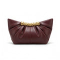 JW PEI - Leia Pleated Clutch in Vegan Leather 15 cm - Width 20 cm Mirror Woman 006 Burgundy - 3