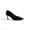 Pointed Stiletto Heel Shoes In Faux Suede Woman 25267 Black - 1