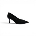 Pointed Stiletto Heel Shoes In Faux Suede Woman 25269 Black - 1