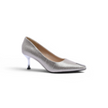 Pointed Stiletto Heel Shoes In Faux Suede Woman 25269 Silver - 1