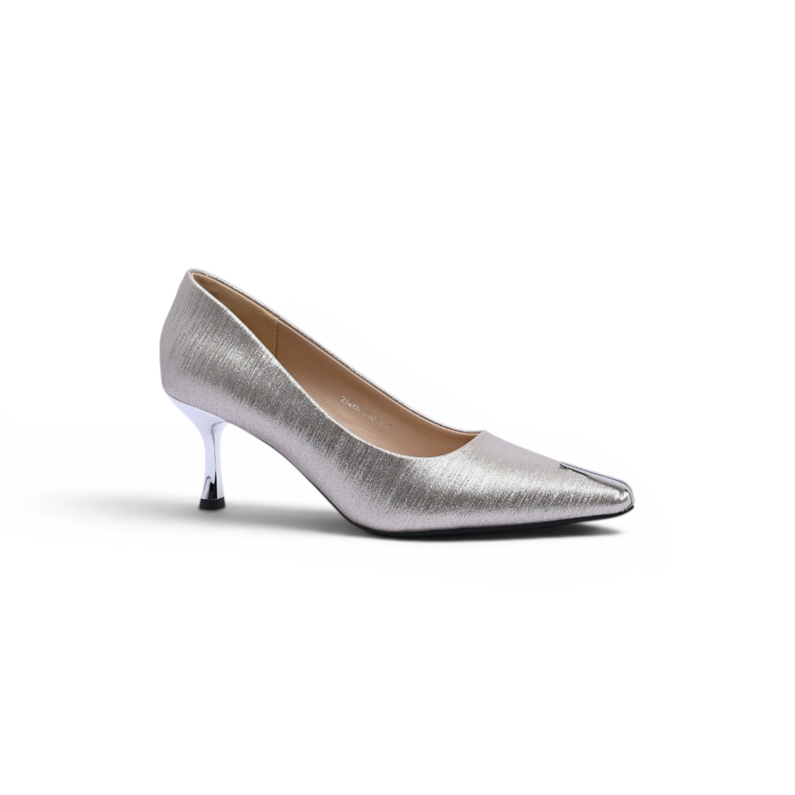 Pointed Stiletto Heel Shoes In Faux Suede Woman 25269 Silver - 1