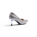 Pointed Stiletto Heel Shoes In Faux Suede Woman 25269 Silver - 2