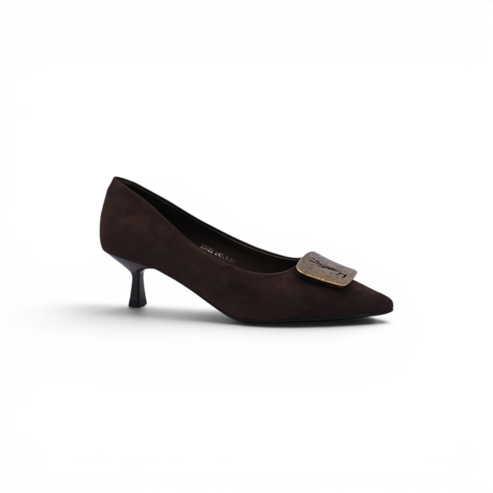 Pointed Stiletto Heel Shoes In Faux Suede Woman 25322 Coffee - 1