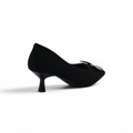 Pointed Stiletto Heel Shoes In Faux Suede Woman 25322 Black - 2
