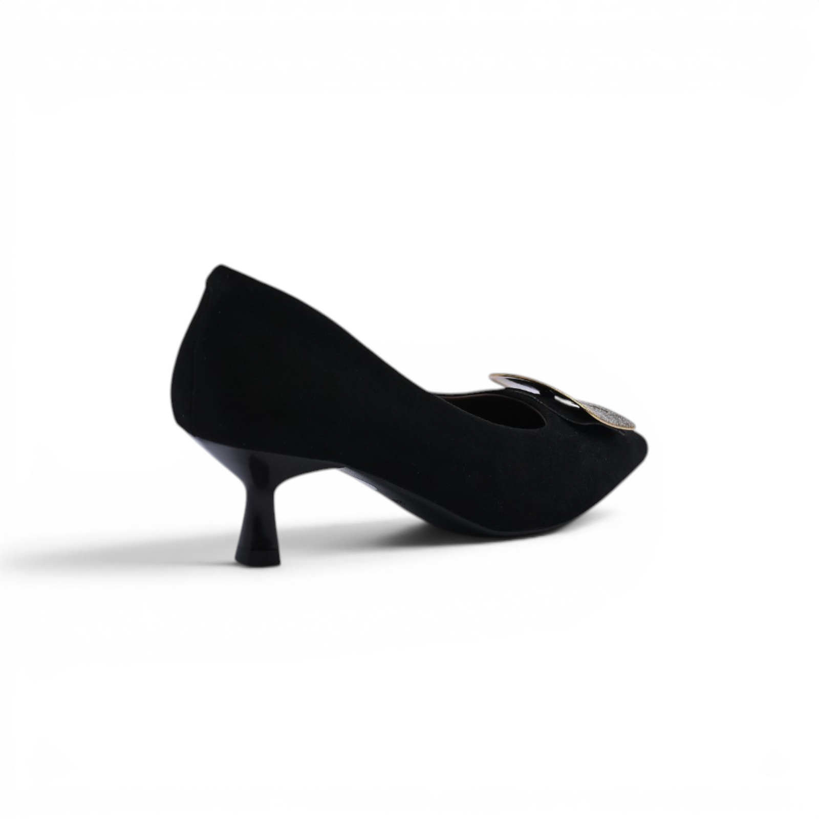 Pointed Stiletto Heel Shoes In Faux Suede Woman 25322 Black - 2