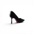 Pointed Stiletto Heel Shoes In Faux Suede Woman 25272 Black - 2