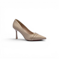 Pointed Stiletto Heel Shoes In Faux Suede Woman 25278 Beige - 1