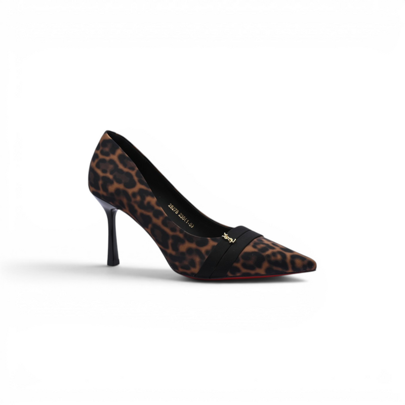 Pointed Stiletto Heel Shoes In Faux Suede Woman 25278 Brown - 1