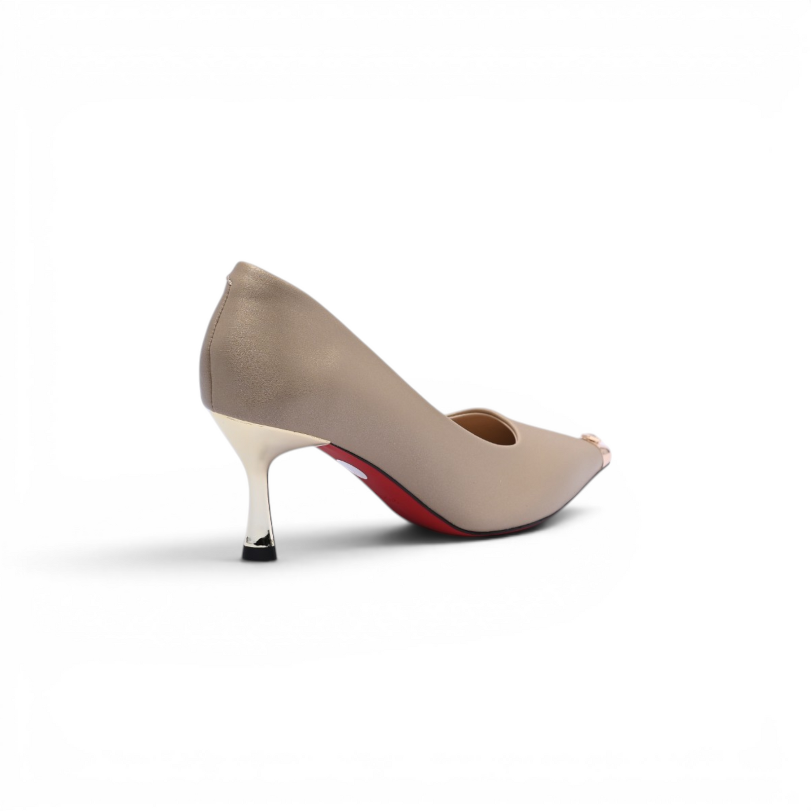 Pointed Stiletto Heel Shoes In Faux Suede Crystal embellished Pump Woman 25253 Champagne - 2