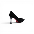 Pointed Stiletto Heel Shoes In Faux Suede Woman 25268 Black - 2