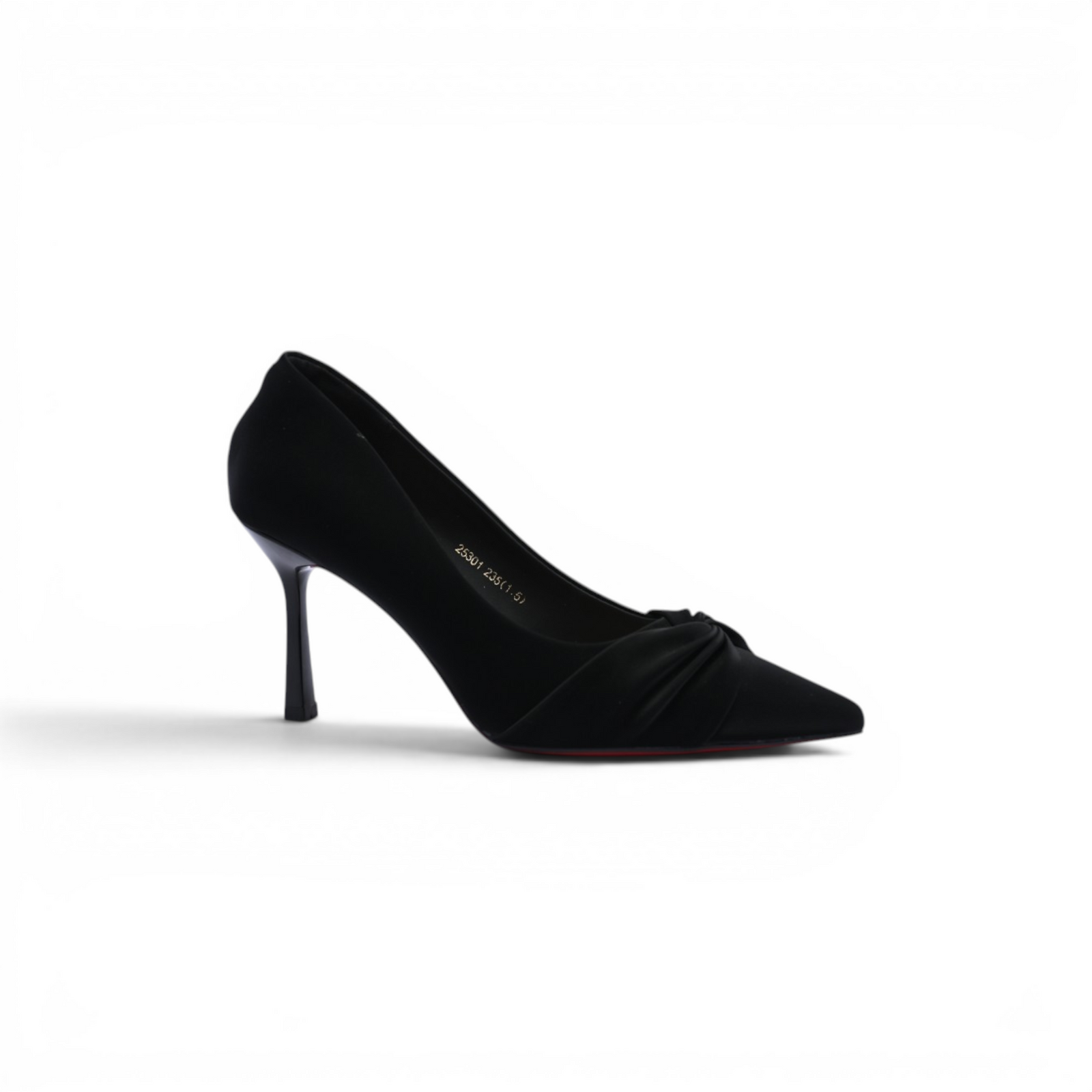 Pointed Stiletto Heel Shoes In Faux Suede Woman 25301 Black - 1