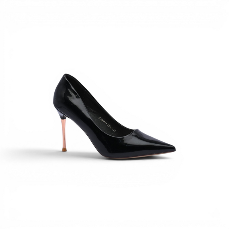 Patent Leather Pointed Stiletto Heels Woman 8811-1 Black - 1