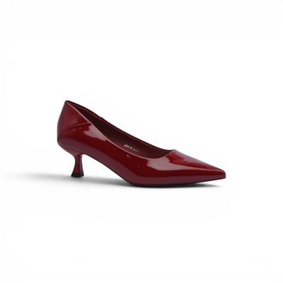 Patent Leather Pointed Stiletto Heels Woman 25078 Burgundy