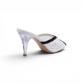 Chanel Designer Slide Chunky Block Heel Sandal with Woman 898-6 White - 2