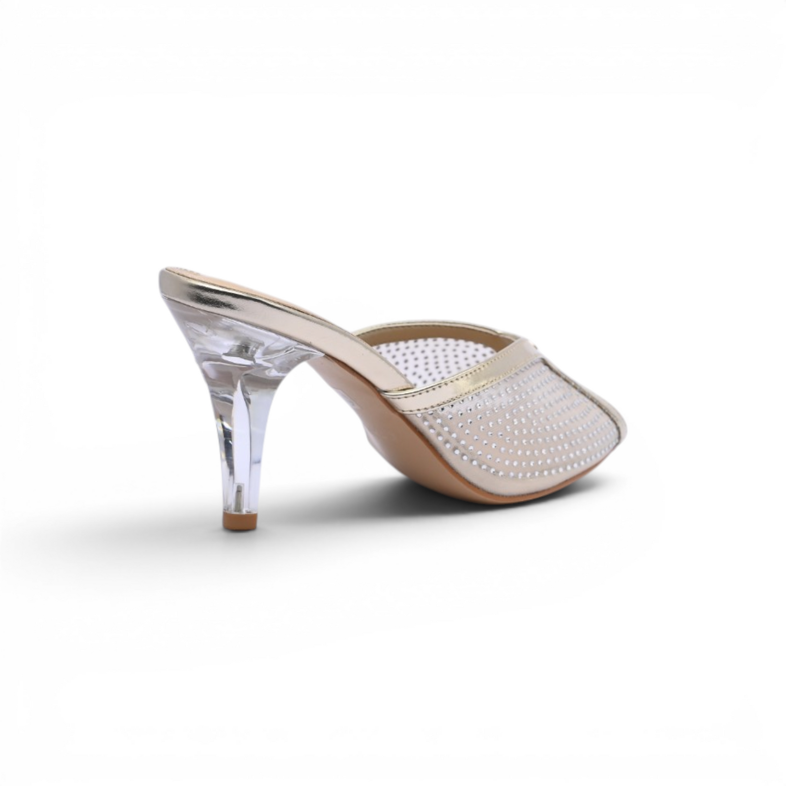 Chanel Crystal Embellished Open Toe Heels With Rhinestones And Clear 898-5 Gold - 2