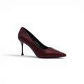 Pointed Stiletto Heel Shoes In Faux Woman 25233 Burgundy - 1