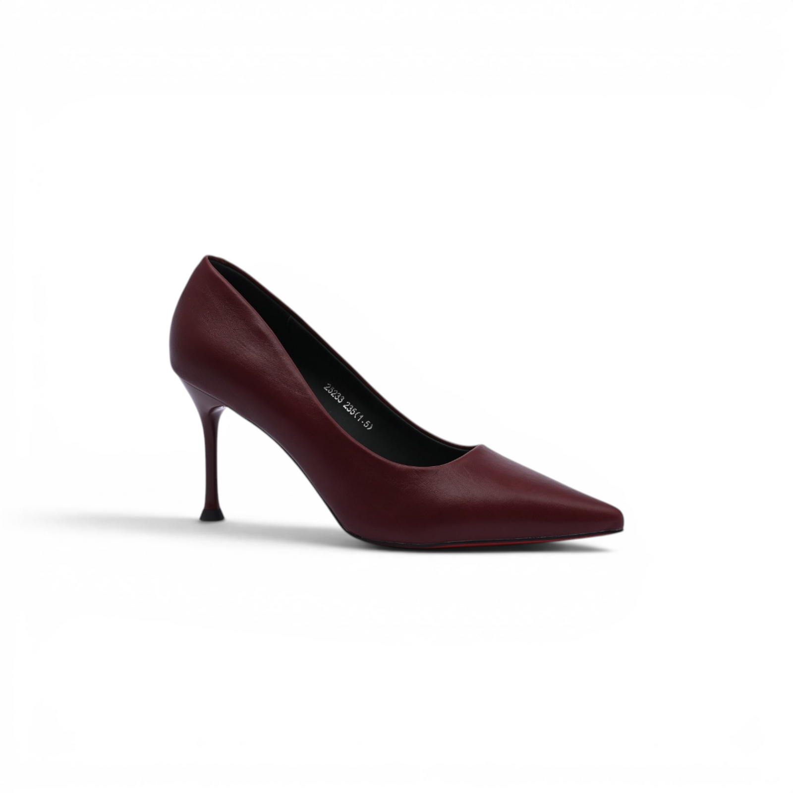 Pointed Stiletto Heel Shoes In Faux Woman 25233 Burgundy - 1