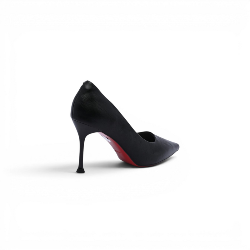 Pointed Stiletto Heel Shoes In Faux Woman 25233 Black - 2