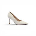 Pointed Stiletto Heel Shoes In Faux Woman 25233 White - 1