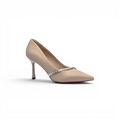 Pointed Stiletto Heel Shoes In Faux Suede Crystal embellished Pump Woman 25255 Beige - 1