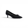 Pointed Stiletto Heel Shoes In Faux Woman 25235 Black - 1