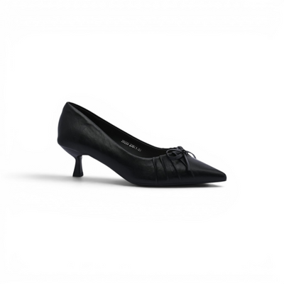 Pointed Stiletto Heel Shoes In Faux Woman 25235 Black