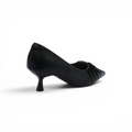 Pointed Stiletto Heel Shoes In Faux Woman 25235 Black - 2