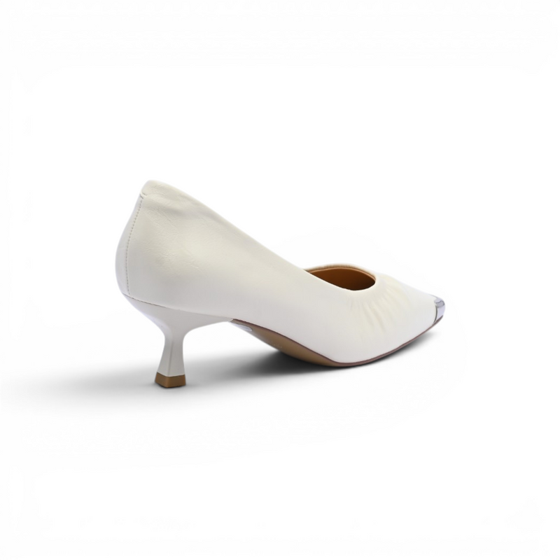 Pointed Stiletto Heel Shoes In Faux Woman 25273 Beige - 2