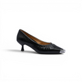 Pointed Stiletto Heel Shoes In Faux Woman 25273 Black - 1