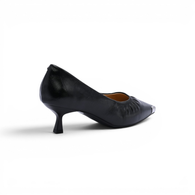 Pointed Stiletto Heel Shoes In Faux Woman 25273 Black - 2