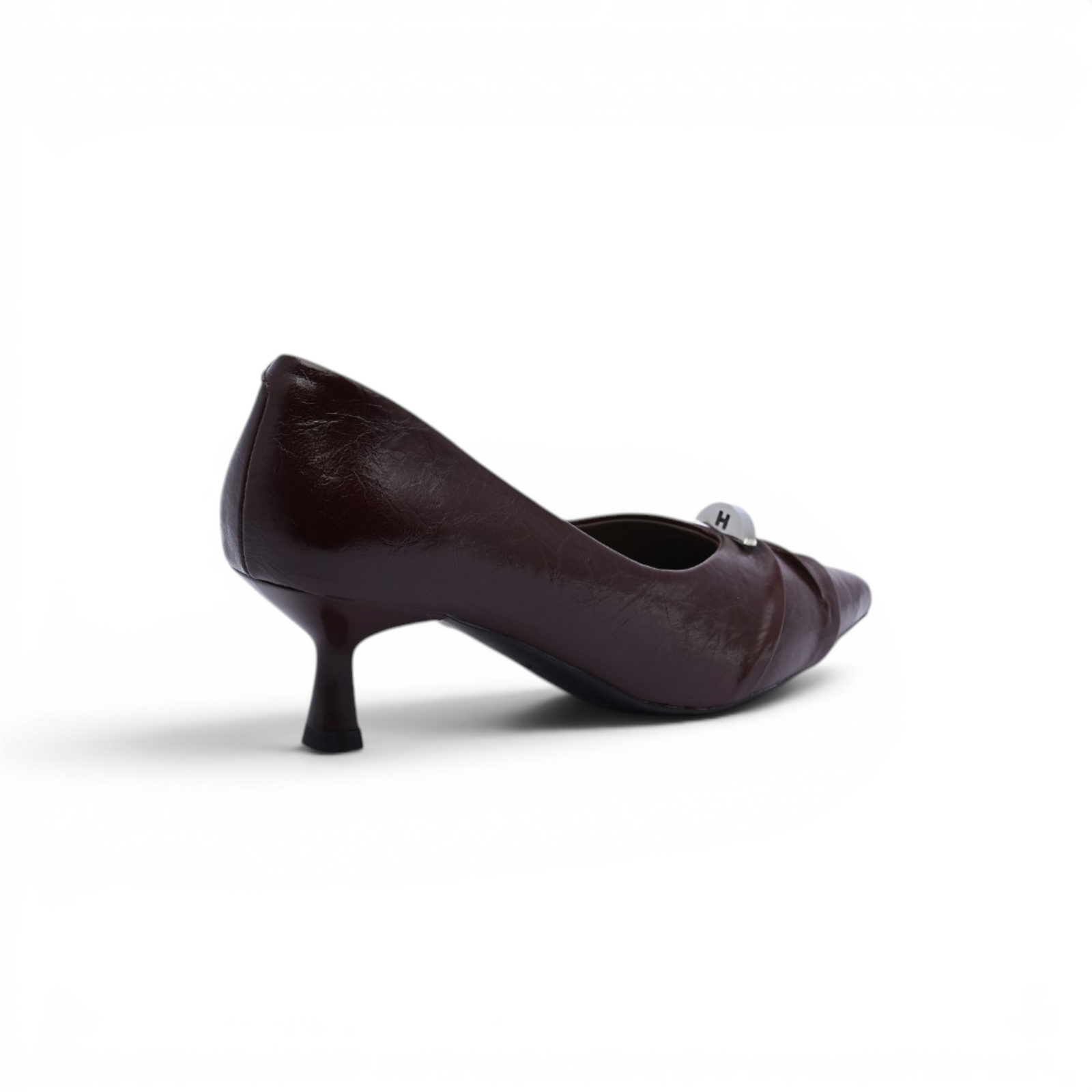 Pointed Stiletto Heel Shoes In Faux Woman 25298 Coffee - 2