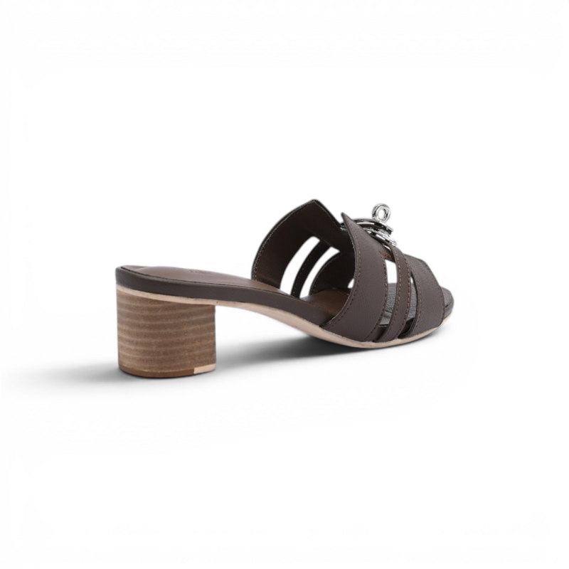 Hermes Gigi 50 Sandals Suede Goatskin Sands Woman 778 Khaki - 2